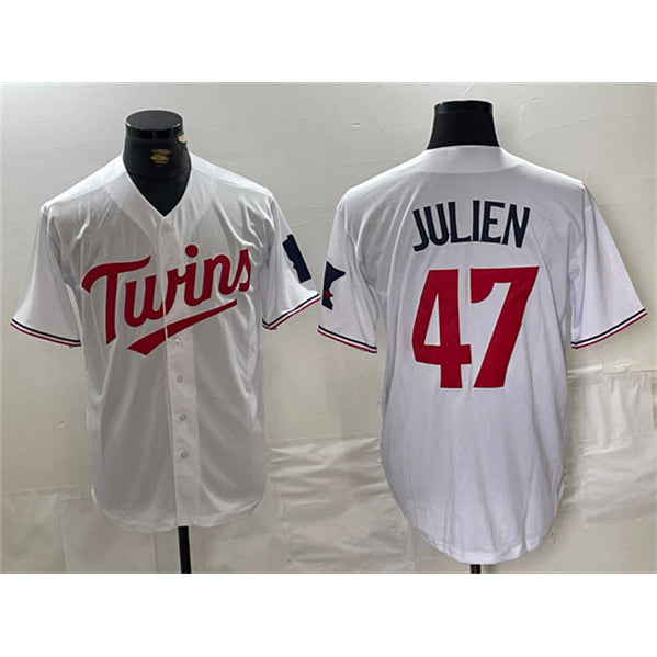 Minnesota Twins #47 Edouard Julien White KLUNKIM Cool Base Stitched Jerseys