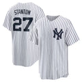 New York Yankees #27 Giancarlo Stanton White KLUNKIM Home Replica Player Name Jersey