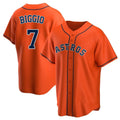 Houston Astros #7 Craig Biggio Player Orange KLUNKIM Home Game Stitched Jerseys