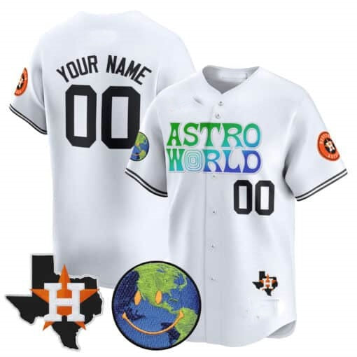 Custom Houston Astros Cactus Jack Astro World Vapor Premier Limited Jersey ¨C White KLUNKIM