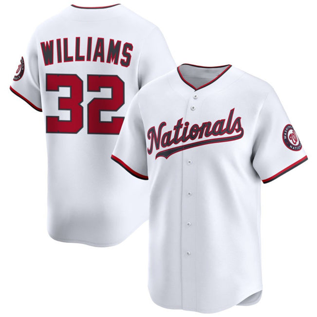 Washington Nationals #32 Trevor Williams White KLUNKIM 2025 Home Limited Stitched Jersey