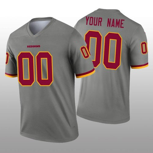 Custom W.Redskins Gray KLUNKIM Inverted Legend Jersey