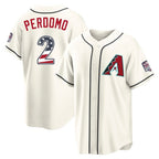 Arizona Diamondbacks #2 Geraldo Perdomo Player Cream KLUNKIM USA 250 Fourth of July Home Game Stitched Jerseys