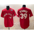 Toronto Blue Jays #39 Trey Yesavage Red KLUNKIM 2025 World Series Cool Base Stitched Jersey