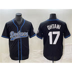 Los Angeles Dodgers #17 Shohei Ohtani Black KLUNKIM Cool Base With Patch Stitched Jersey 2