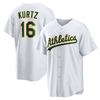 Oakland Athletics #16 Nick Kurtz White KLUNKIM Home Replica Player Jersey