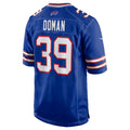 B.Bills #39 Tommy Doman Royal KLUNKIM Team Game Jersey