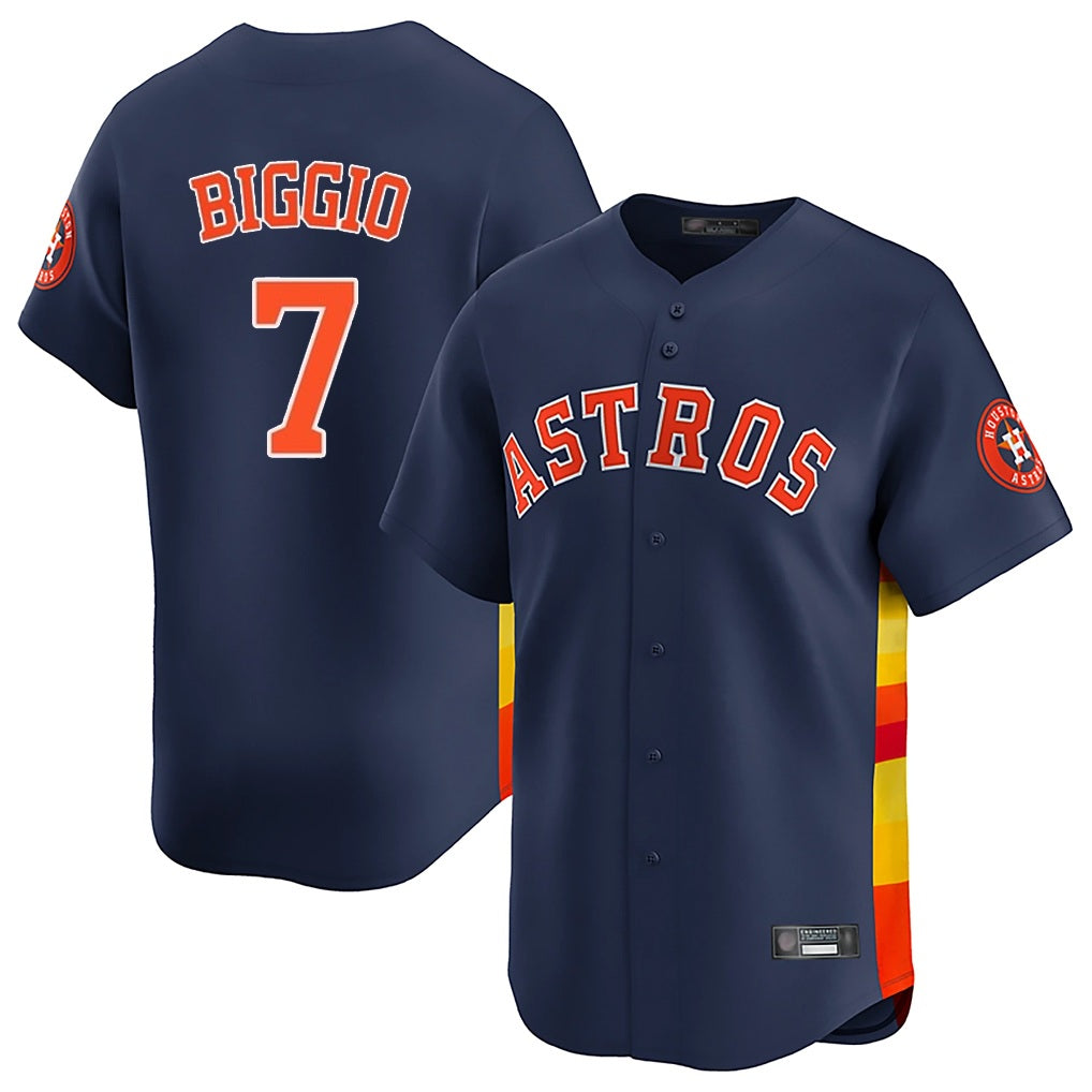 Houston Astros #7 Craig Biggio Player Navy KLUNKIM Home Limited Stitched Jerseys