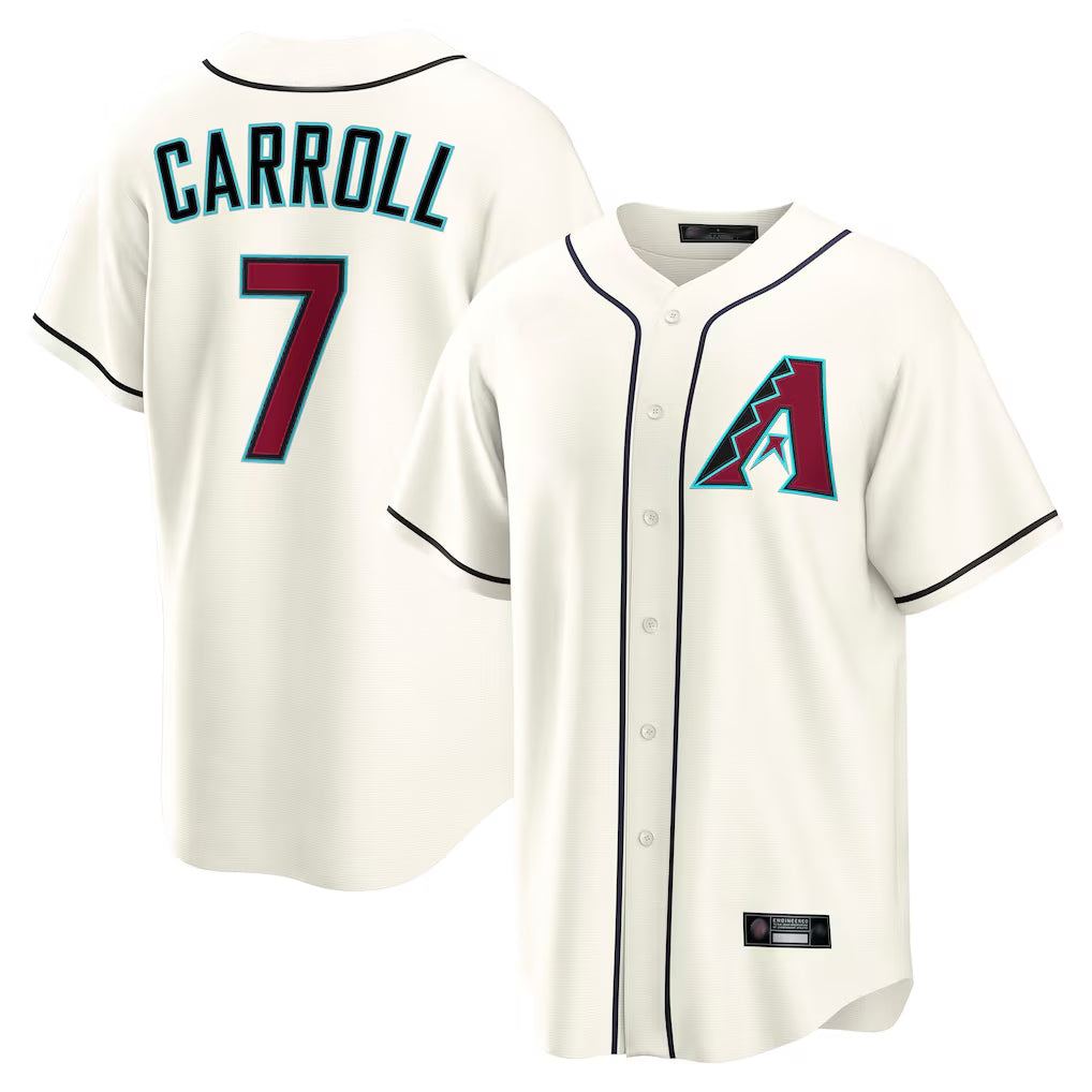 Arizona Diamondbacks #7 Corbin Carroll Player Cream KLUNKIM Home Game Stitched Jerseys