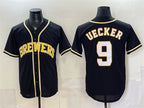 Milwaukee Brewers #9 Bob Uecker 2026 Fashion Replica Black KLUNKIM Out Stitched Jersey