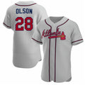Atlanta Braves #28 Matt Olson Gray KLUNKIM Flex Base Stitched Jersey