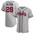 Atlanta Braves #28 Matt Olson Gray KLUNKIM Flex Base Stitched Jersey