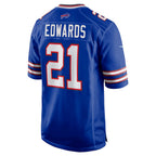 B.Bills #21 Mike Edwards Royal KLUNKIM Game Jersey