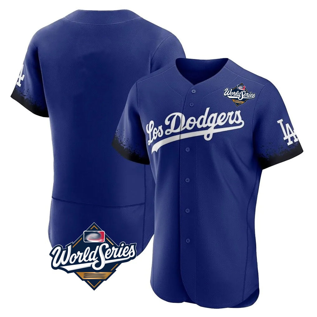 Los Angeles Dodgers Blank Player Royal KLUNKIM City Connect Elite Home World Series Stitched Jerseys