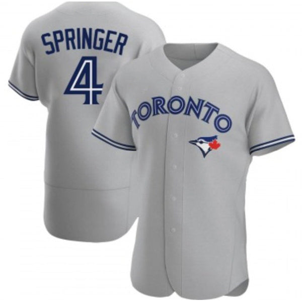 Toronto Blue Jays #4 George Springer Gray KLUNKIM Flex Base Stitched Jersey