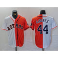 Houston Astros #44 Yordan Alvarez White Orange KLUNKIM Split Stitched Jersey