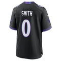 B.Ravens #0 Roquan Smith Black KLUNKIM Alternate Game Jersey