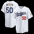 Los Angeles Dodgers #50 Mookie Betts White KLUNKIM 2026 Gold Collection Stadium Jersey
