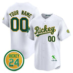 Custom Oakland Athletics White KLUNKIM Rickey Tribute style Vapor Premier Limited Jersey - All Stitched