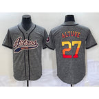 Houston Astros #27 Jose Altuve Grey KLUNKIM Gridiron Cool Base Stitched Jersey