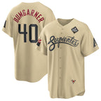 Arizona Diamondbacks #40 Madison Bumgarner Gold KLUNKIM 2023 World Series City Connect Cool Base Stitched Jersey