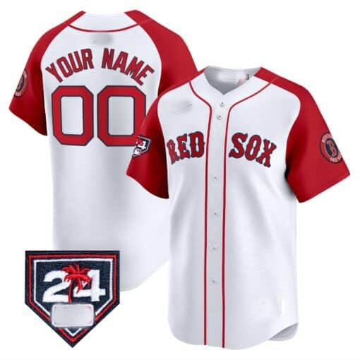 Custom Boston Red Sox 2024 Spring Training Patch Vapor Premier Limited Jersey ¨C  White Red KLUNKIM