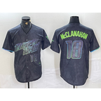Tampa Bay Rays #18 Shane McClanahan Number Charcoal KLUNKIM 2024 City Connect Limited Stitched Jersey 2