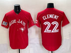 Toronto Blue Jays #22 Ernie Clement Red KLUNKIM 50 Seasons Patch Stitched Jersey