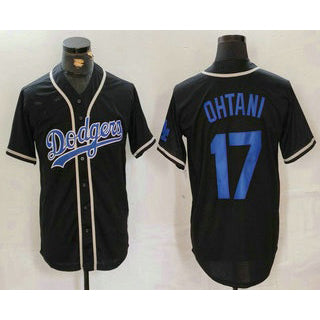Los Angeles Dodgers #17 Shohei Ohtani Black KLUNKIM Cool Base With Patch Stitched Jersey