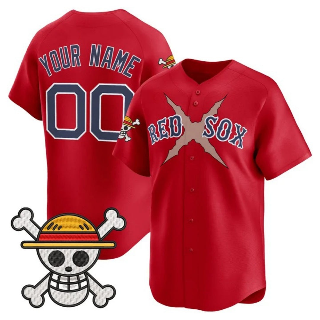 Custom Boston Red Sox x One Piece Red KLUNKIM Vapor Premier Limited Jersey - Stitched