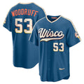 Milwaukee Brewers #53 Brandon Woodruff Mineral Blue KLUNKIM 2026 City Connect Stadium Jersey