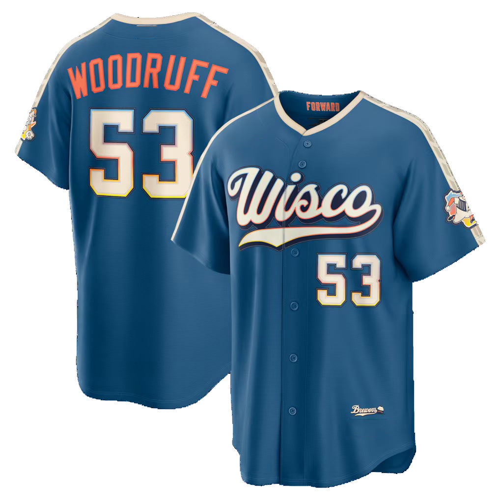 Milwaukee Brewers #53 Brandon Woodruff Mineral Blue KLUNKIM 2026 City Connect Stadium Jersey