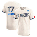 Los Angeles Dodgers #17 Shohei Ohtani Cream KLUNKIM City Connect Elite Jersey