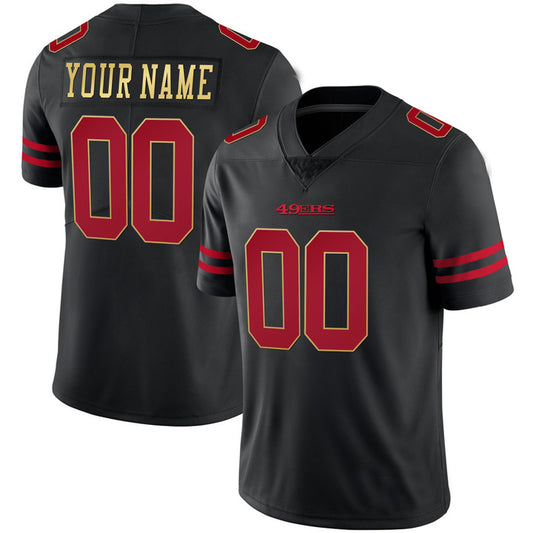 Custom San Francisco 49ers Black Red Vapor Limited Football Stitched Jerseys