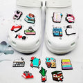 1-16pcs Read Book Series Shoe Charms Designer for Shoe Decoration Accessories for Classic Clog Christmas Party Kids Gift