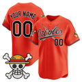 Custom Baltimore Orioles x One Piece Orange KLUNKIM Vapor Premier Limited Jersey - Stitched