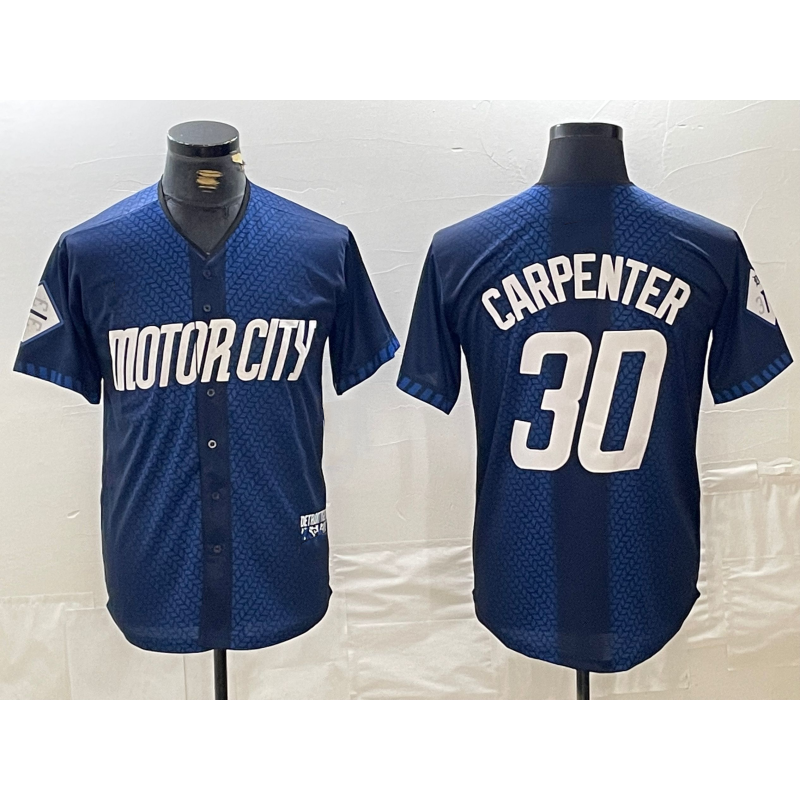 Detroit Tigers #30 Kerry Carpenter 2024 Navy KLUNKIM City Connect Cool Base Limited Stitched Jersey