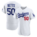 Los Angeles Dodgers #50 Mookie Betts White KLUNKIM Home Authentic Jersey