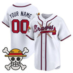 Custom Atlanta Braves x One Piece White KLUNKIM Vapor Premier Limited Jersey - Stitched