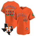 Custom Houston Astros Mexico Texas Patch Vapor Premier Limited Jersey - Orange KLUNKIM