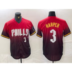 Philadelphia Phillies #3 Bryce Harper Red KLUNKIM 2024 City Player Number Cool Base Jersey 2