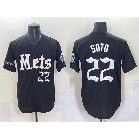 New York Mets #22 Juan Soto Black KLUNKIM 'Gotham Gothic Edition' Vapor Premier Limited Stitched Jersey
