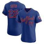 New York Mets #22 Juan Soto Royal KLUNKIM Alternate 2 Elite Jersey