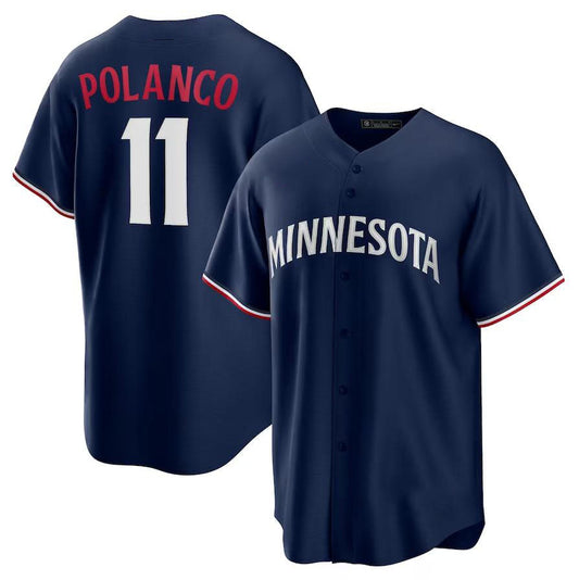 Minnesota Twins #11 Jorge Polanco Navy Home Limited Player Baseball Jersey