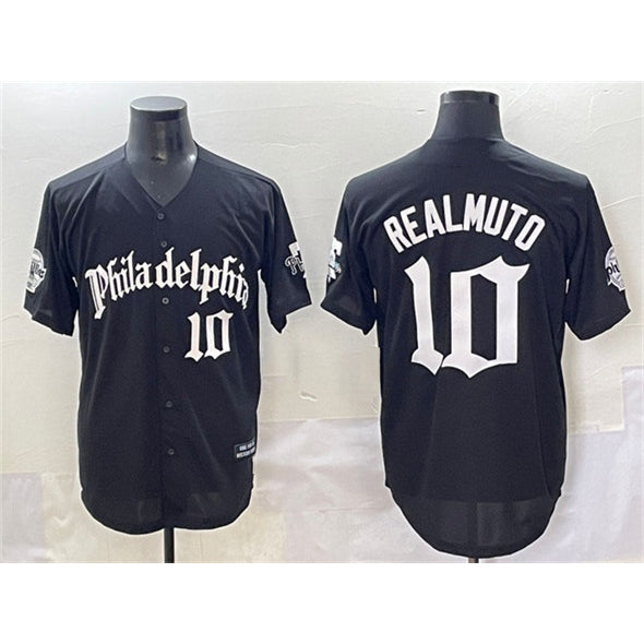 Philadelphia Phillies #10 J.T. Realmuto Black KLUNKIM Gothic Vapor Limited Stitched Jersey