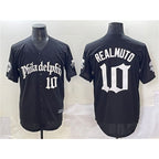 Philadelphia Phillies #10 J.T. Realmuto Black KLUNKIM Gothic Vapor Limited Stitched Jersey