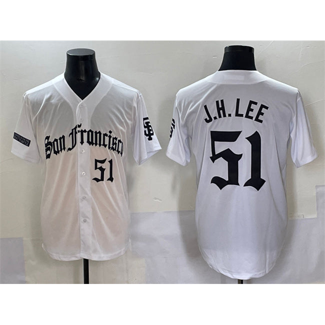 San Francisco Giants #51 Jung Hoo Lee White KLUNKIM 'Gothic Fog Edition' Vapor Premier Limited Stitched Jersey