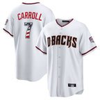Arizona Diamondbacks #7 Corbin Carroll Player White KLUNKIM USA 250 Fourth of July Home Game Stitched Jerseys