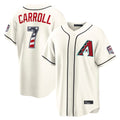 Arizona Diamondbacks #7 Corbin Carroll Player Cream KLUNKIM USA 250 Fourth of July Home Game Stitched Jerseys