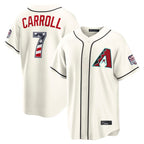 Arizona Diamondbacks #7 Corbin Carroll Player Cream KLUNKIM USA 250 Fourth of July Home Game Stitched Jerseys